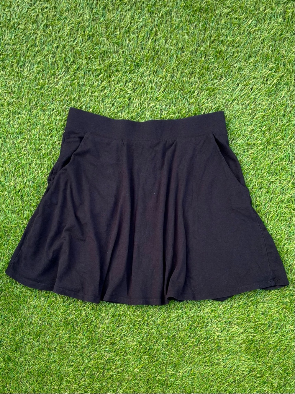 Black Flared Skater Skirt with Pockets Small